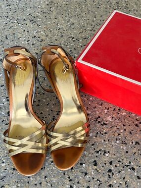 Coach Metallic Gold Strappy Sandals